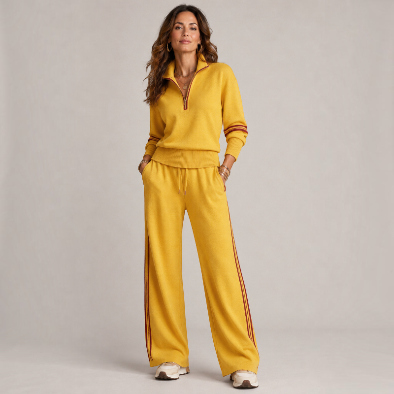 Velmora – Women's Two-Piece Set with Half-Zip Pullover