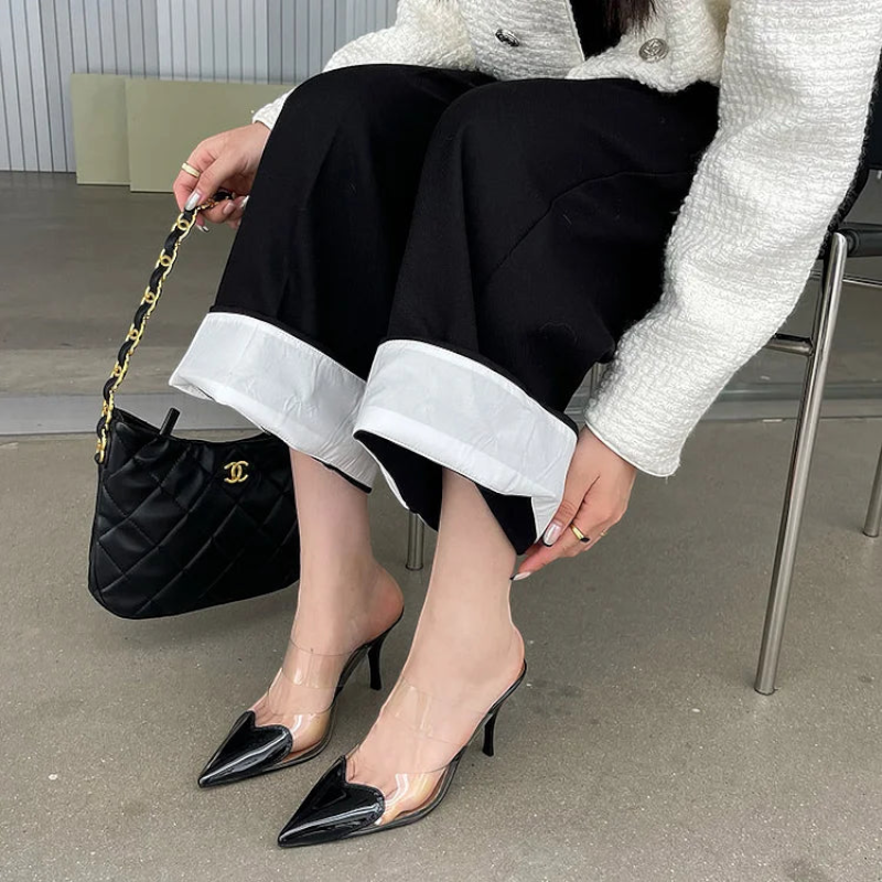 Women’s Chic Pointed Toe Transparent Slippers