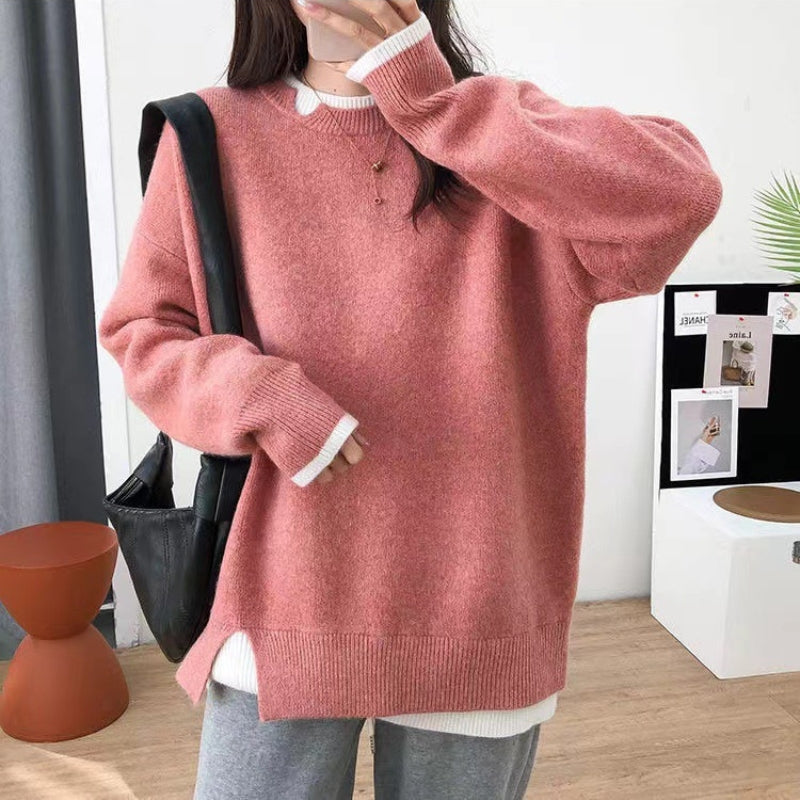 Mia – Long Sleeve Sweater with Ribbed Hem