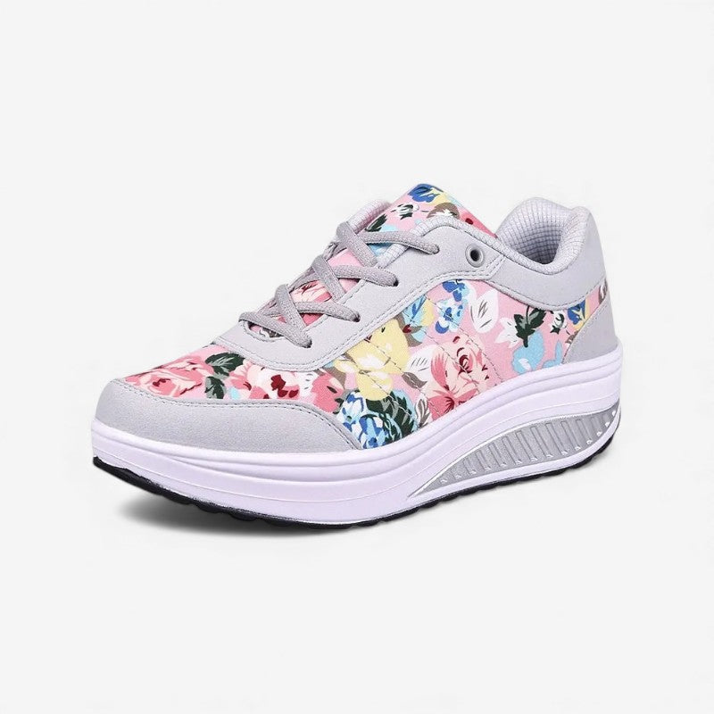 Nora – Sneakers with Floral Print and Adjustable Lace Design