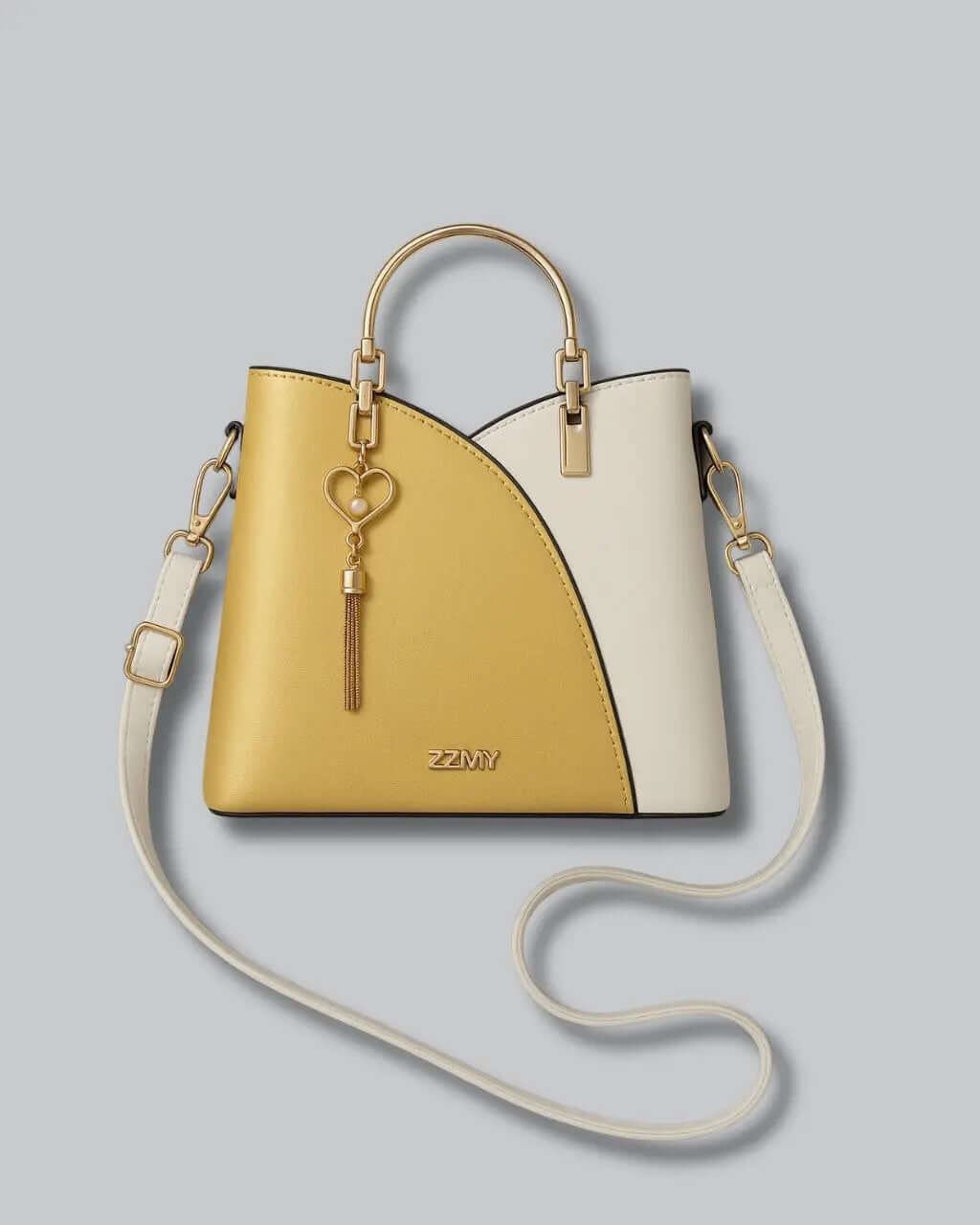 PU Leren Handtas Met AfneembareSschouderband-Handbags-Velani-Geel-Velani