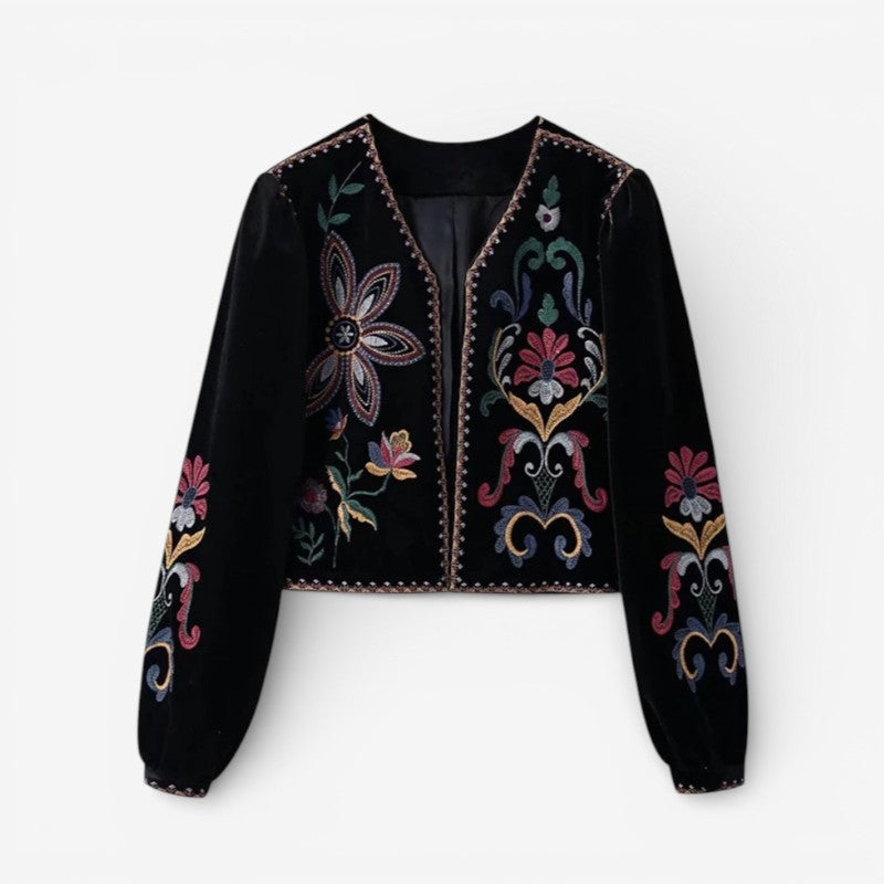 Olivia – Long Sleeve Jacket With Floral Printed Design