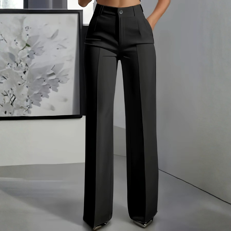 Chic Women's High-Waisted Straight Leg Trousers