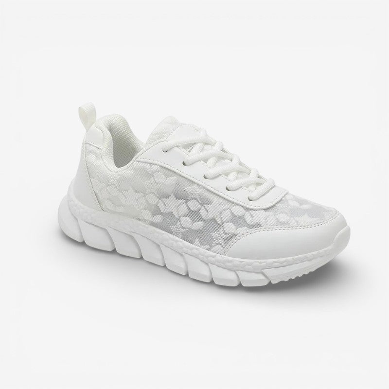 Sophia – Star Pattern Sneakers With Non Slip Sole And Adjustable Laceup