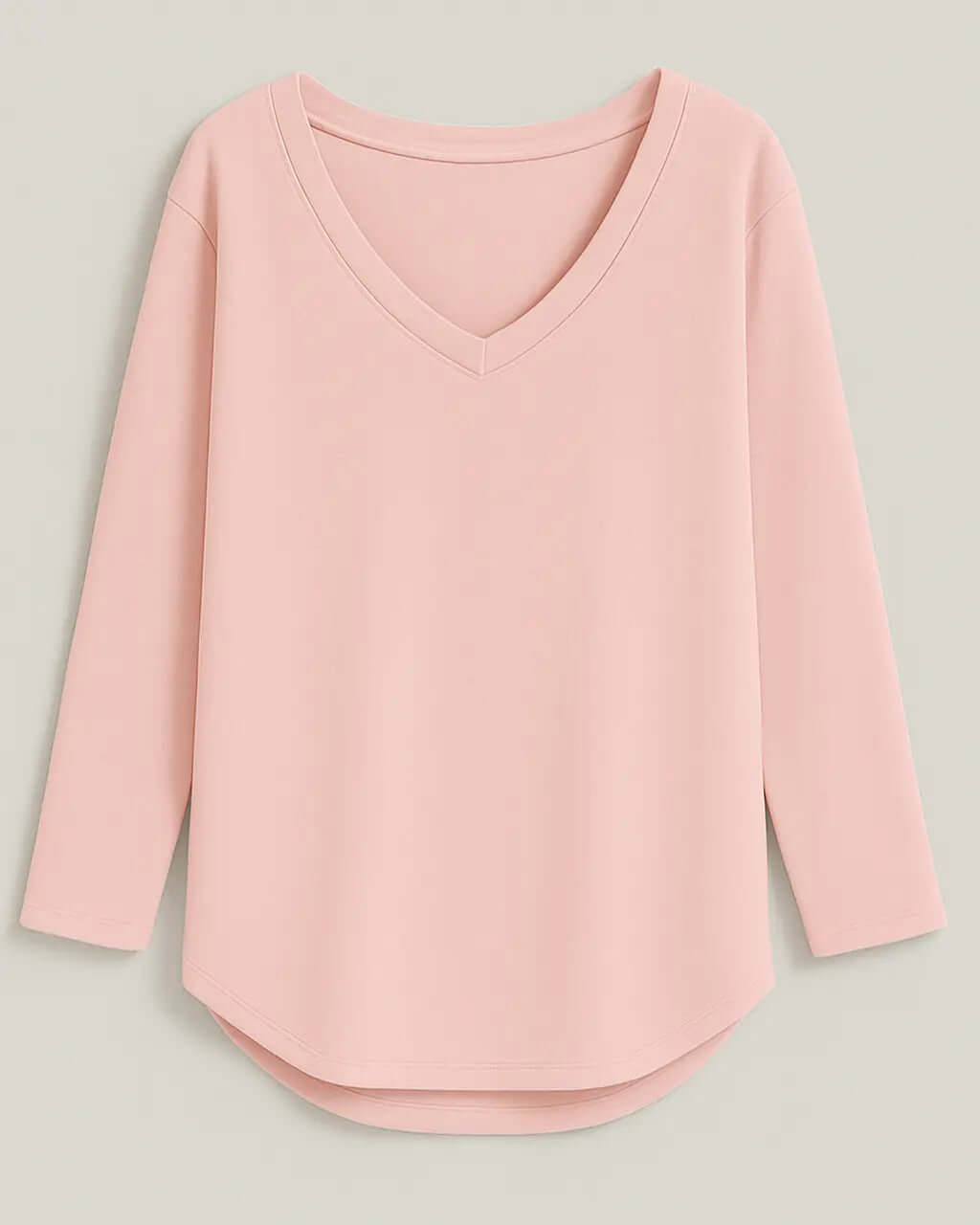 Polyester Stijlvolle Top Met Lange Mouw-Blouses & Tops-Velani-Roze-S-Velani