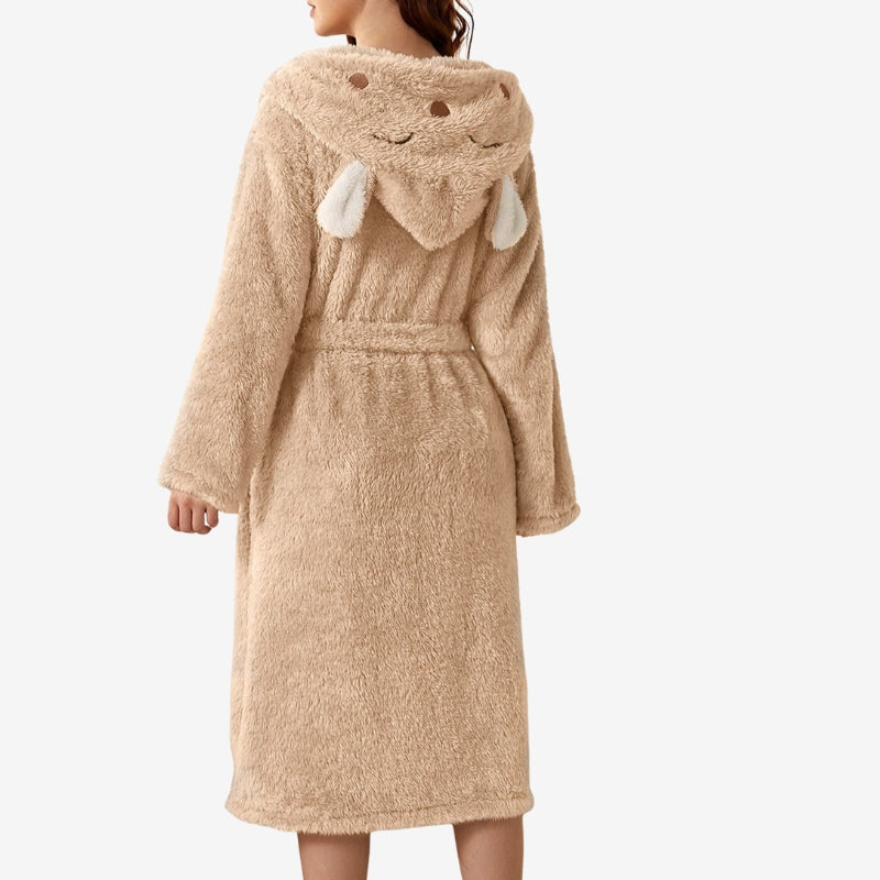 Emma – Long Sleeve Coat with Adjustable Belt and Pocket