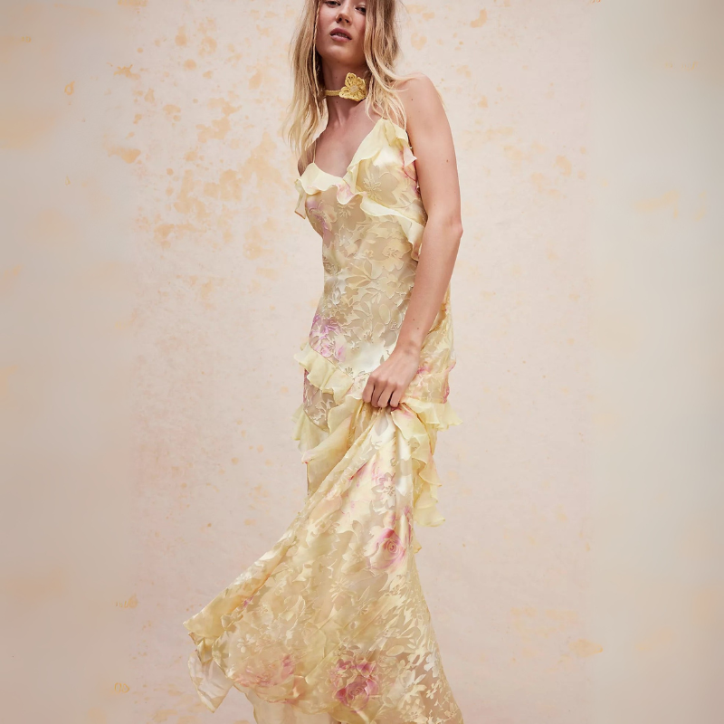 Aurora – Mouwloze Lange Maxi Jurk met Bloemenprint Velani