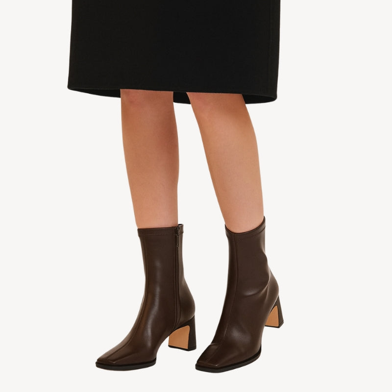 Giada – Enkellaarsjes met Vierkante Neus en Dikke Hak Velani