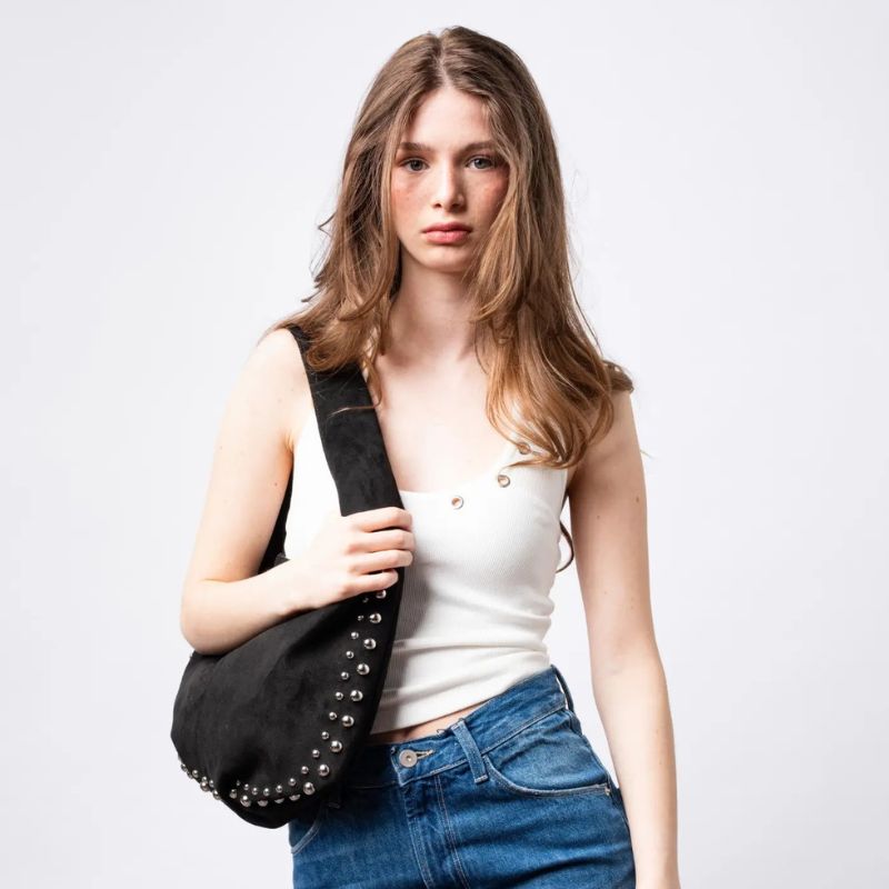 Women’s Shoulder Bag with Double Zip Closure