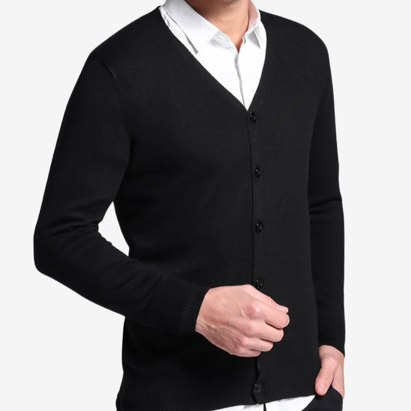 Daniel – V Neck Sweater With Ribbed Hem And Long Sleeves