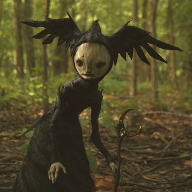 Gothic Witch Figurine with Staff