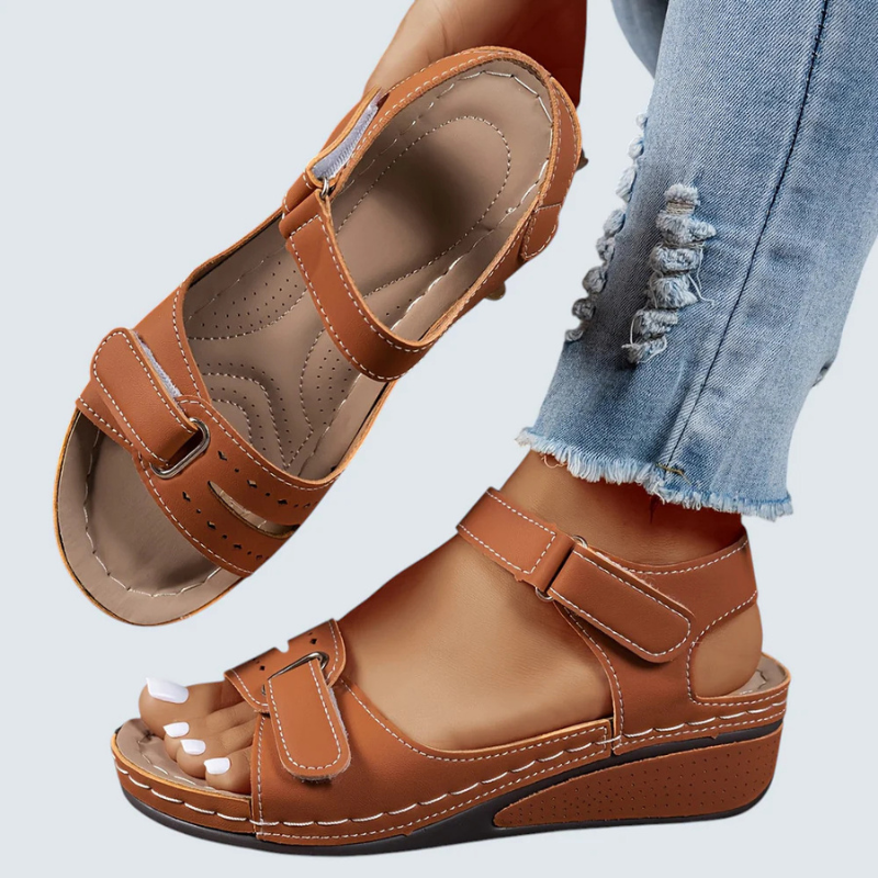 Ladies Wedge Sandals with Velcro Strap