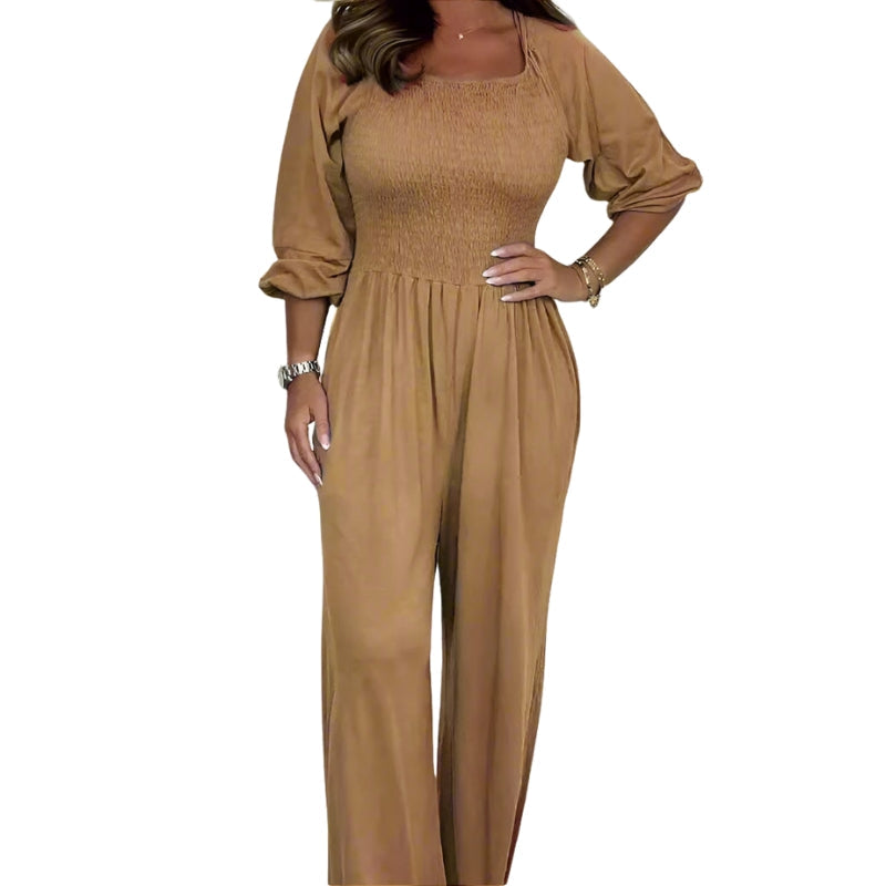 Luisa – Jumpsuit met Lange Mouwen en Wijde Pijpen Velani