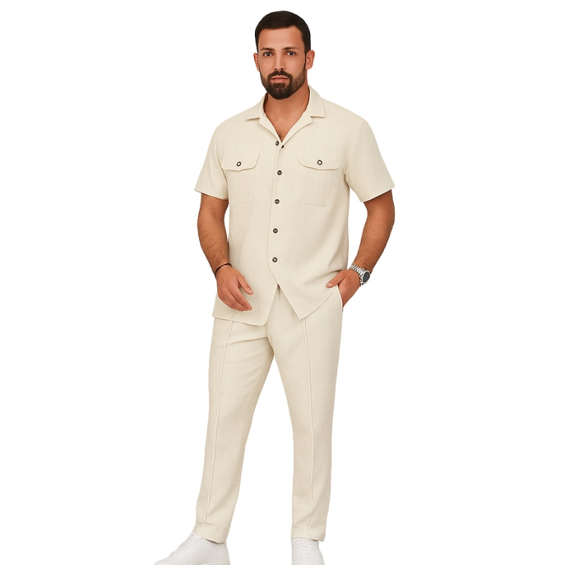 Anselm – Tweedelige Set met Shirt met Korte Mouwen en Broek met Zakjes Velani