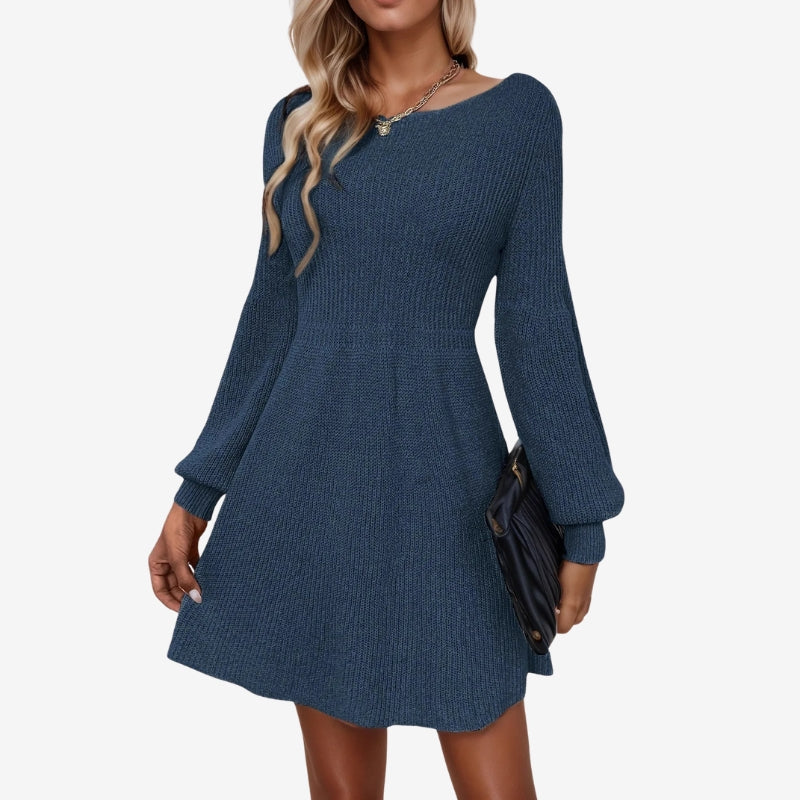 Rose – Long Sleeve Sweater with Round Neck Design