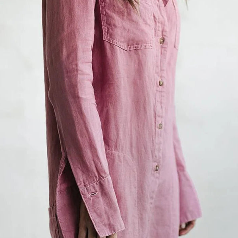 Emily – Jumpsuit met lange mouwen, kraag en meerdere zakken Velani