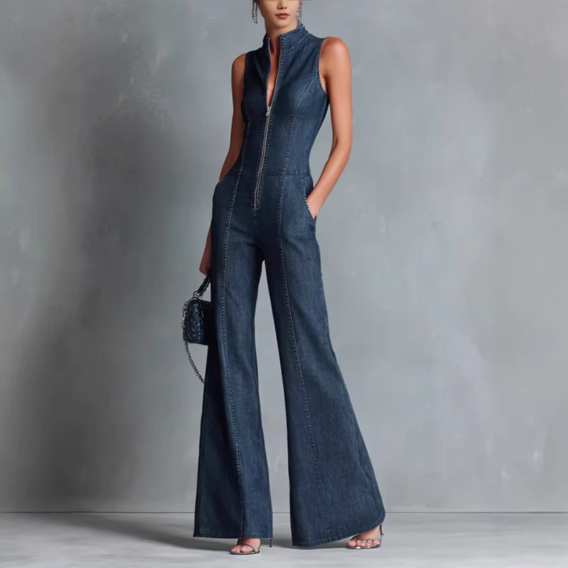 Chic Women's Sleeveless Wide Leg Jumpsuit