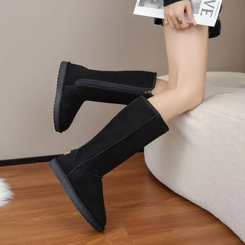 Mia – Round Toe Boots with Anti Slip Grip and Zipper Closure