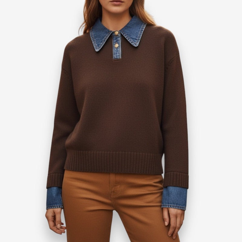 Clara – Long Sleeve Sweater with Button Closure