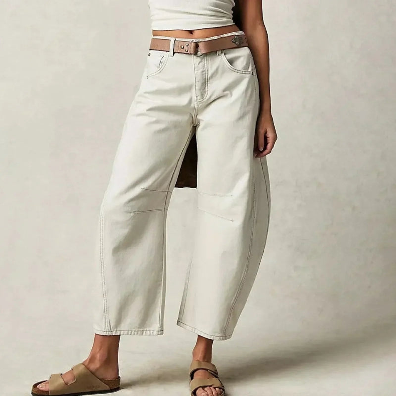 Women’s Wide Leg Ankle-Length Denim Pants