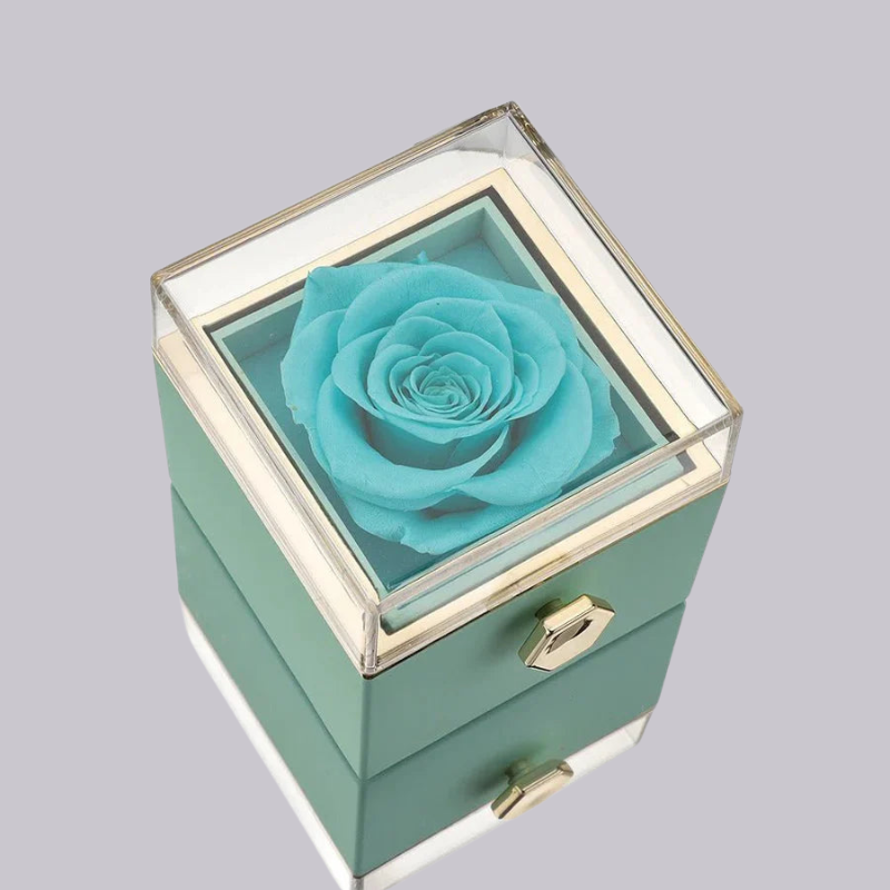 Rose Box with Heart Pendant Necklace