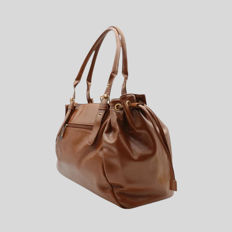 Handbag with Adjustable Strap and Multiple Zipper Compartments