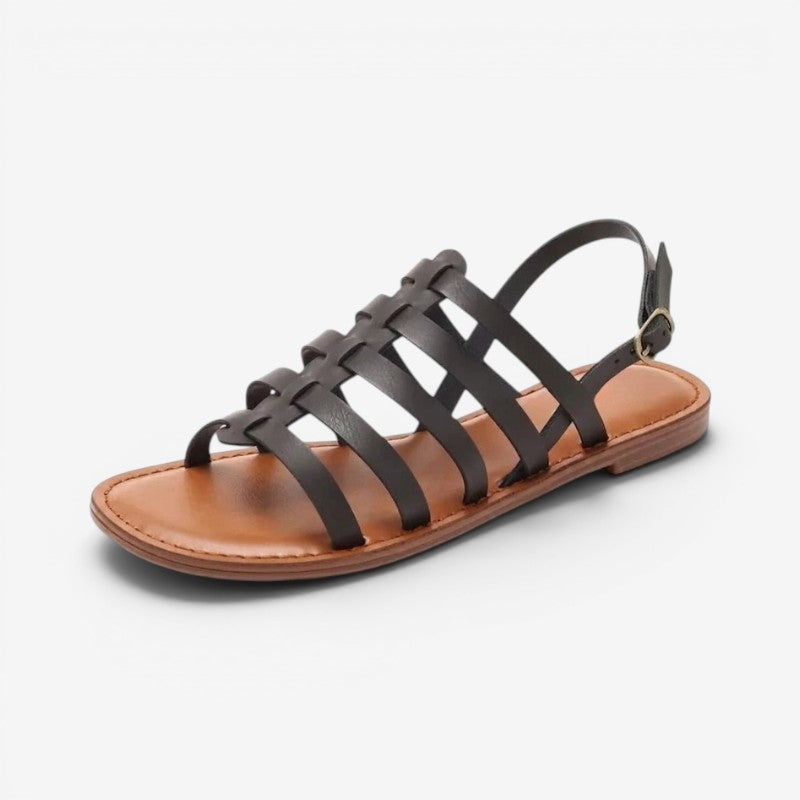 Women's Flat Shoes with Adjustable Buckle Straps