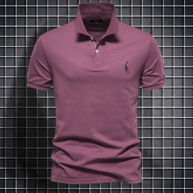 Men's Slim Fit Buttoned Polo Shirt with Short Sleeves