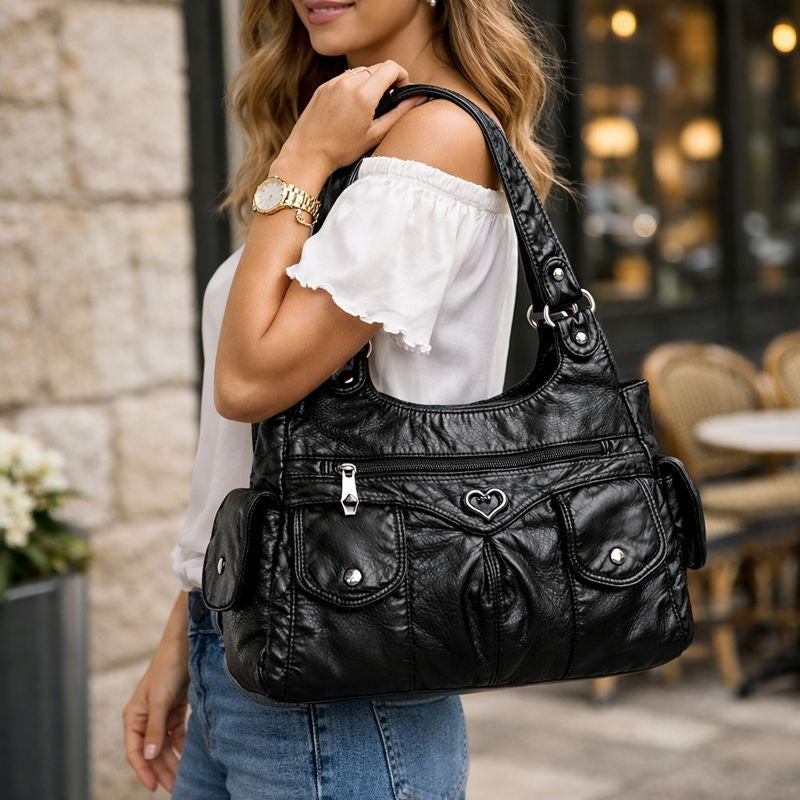 Eleanora – Adjustable Strap Shoulder Bag With Zipper And Pockets