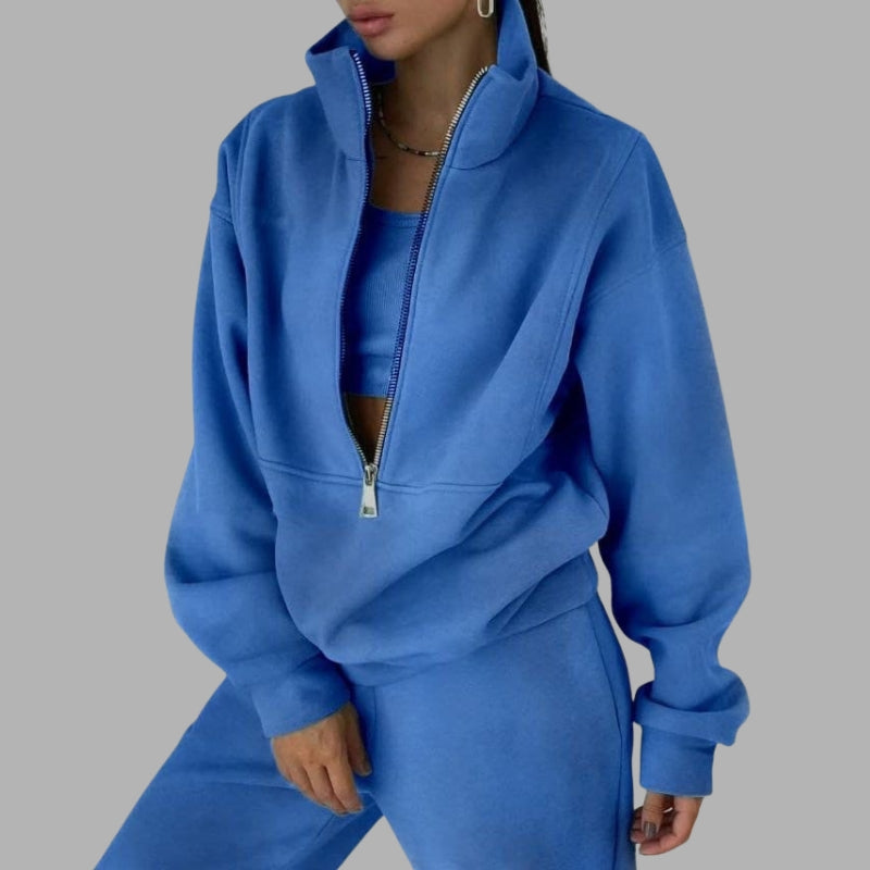 Women’s Zip Up Hoodie Trousers Set Oversized Fit