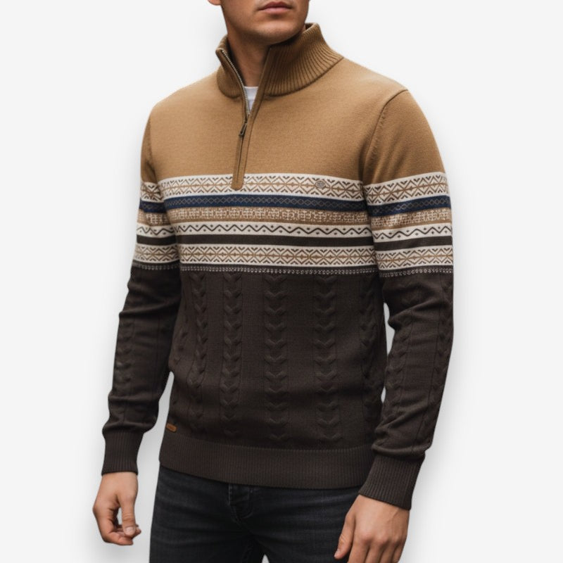 Oliver – Long Sleeve Sweater with Zipper Closure