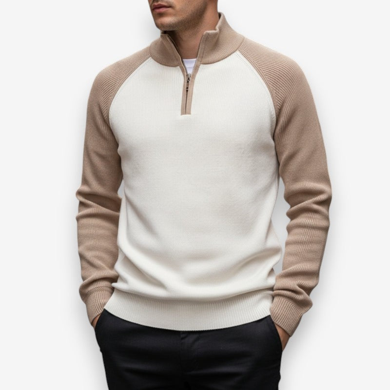 Victor – Long Sleeve Sweater with Stand Collar Design