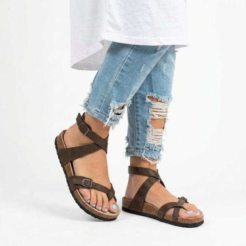 Women's Toe Strap Sandals with Adjustable Buckle