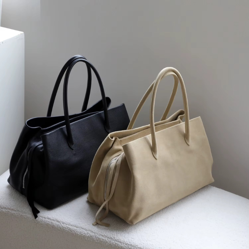 Women's Shoulder Bag with Multiple Zipper Compartments