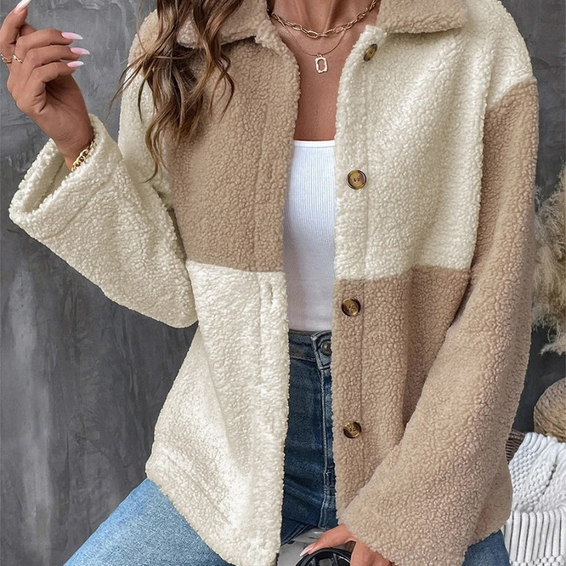 Ava – Long Sleeve Jacket with Button Closure Design