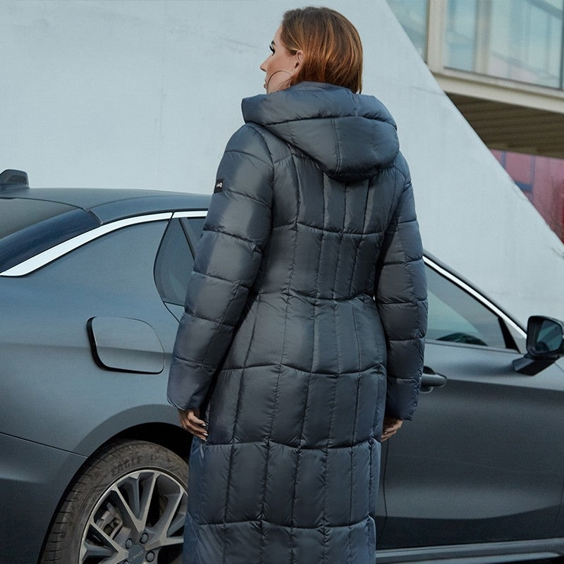 Ella – Long Sleeve Coat with Hoodie Design