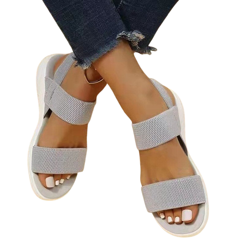 Arabella – Sandalen met Sleehak Bandjes en Mesh-Design Velani
