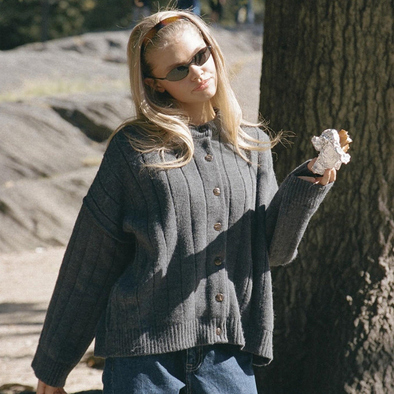 Sophia – Long Sleeve Cardigan with Button Closure