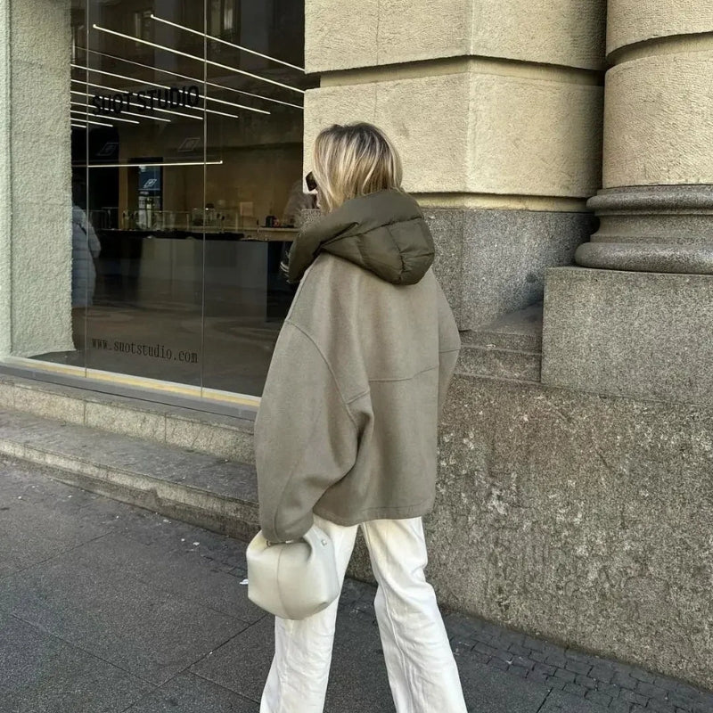 Lily – Long Sleeve Coat with Zipper Closure