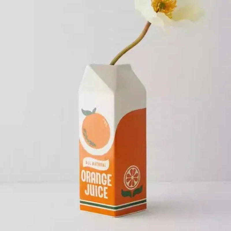CitrusPop – Vase in Orange Juice Box Design