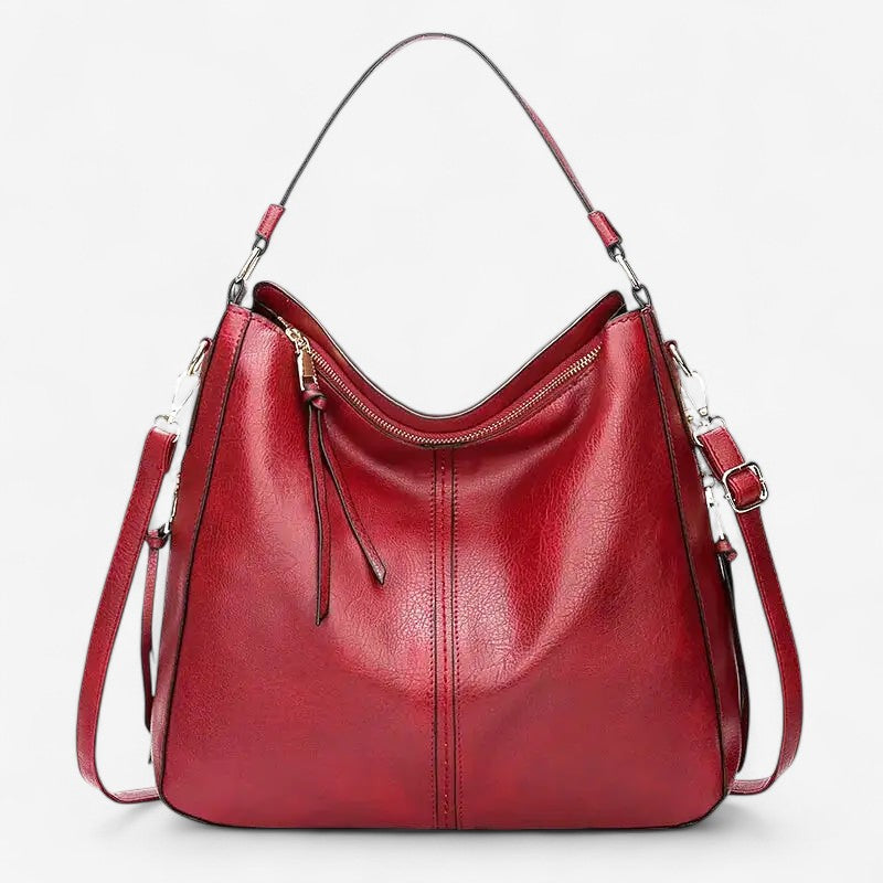 Stella – Schoudertas met Ritssluitingszakken aan de Zijkant en Verstelbare Schouderriem Velani