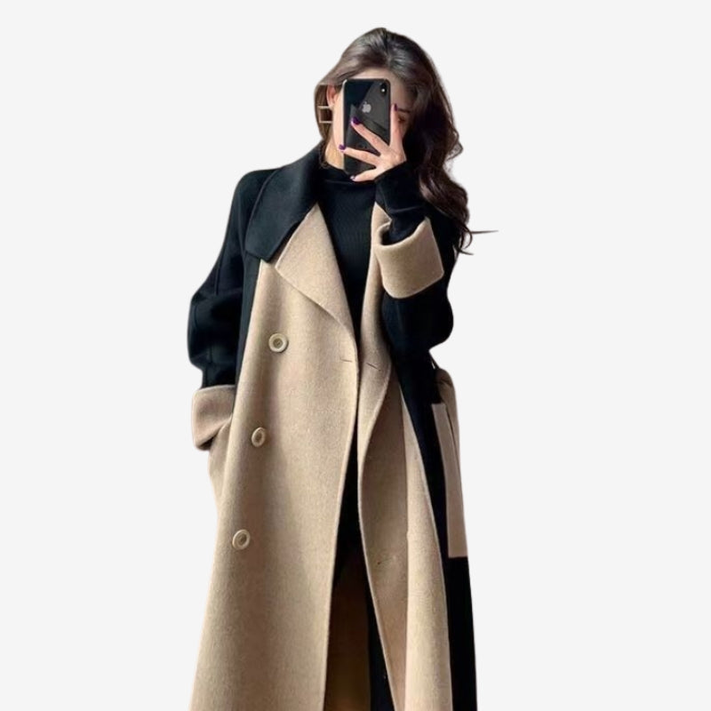 Olivia – Long Sleeve Coat With Adjustable Strap And Pockets