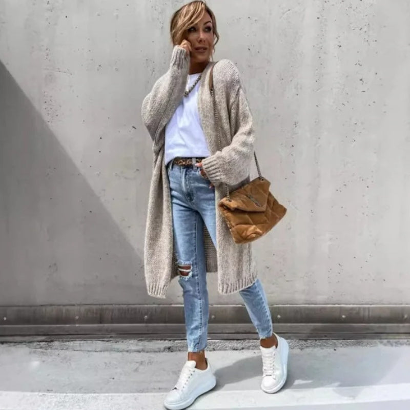 Liana – Abrigo de manga larga con dobladillo acanalado