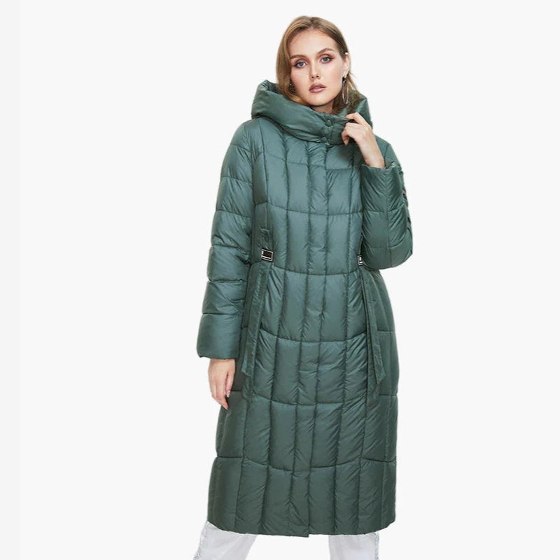 Ella – Long Sleeve Coat with Hoodie Design