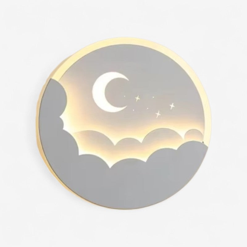 LunaGlow – Ronde LED Wandlamp met Maan- en Sterrenontwerp Velani