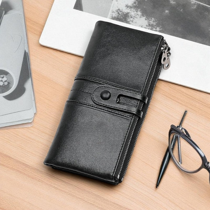 Emma – Compact portemonnee met rits- en druksluiting Velani