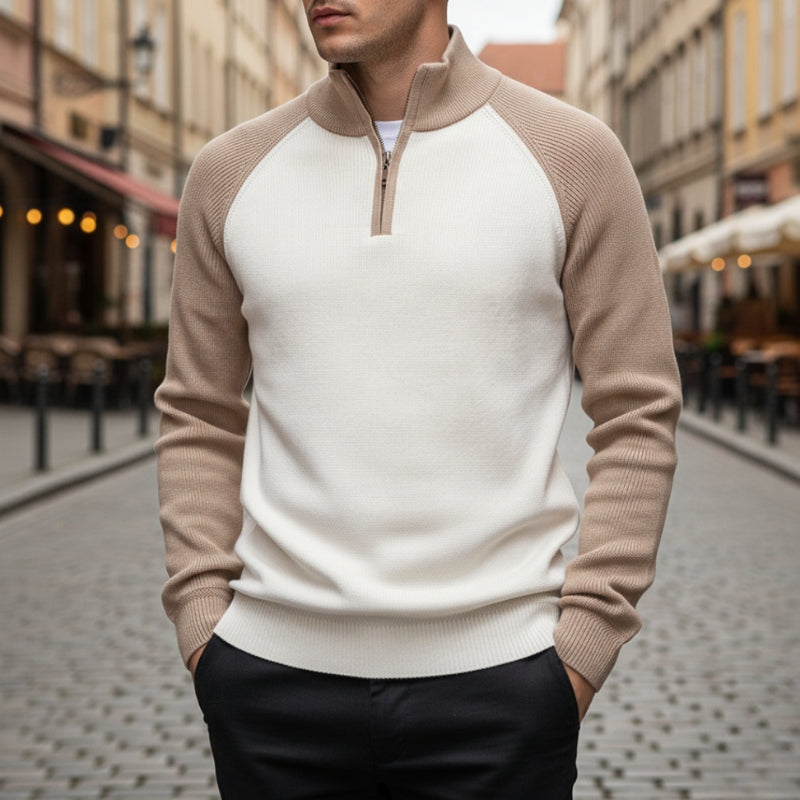 Victor – Long Sleeve Sweater with Stand Collar Design