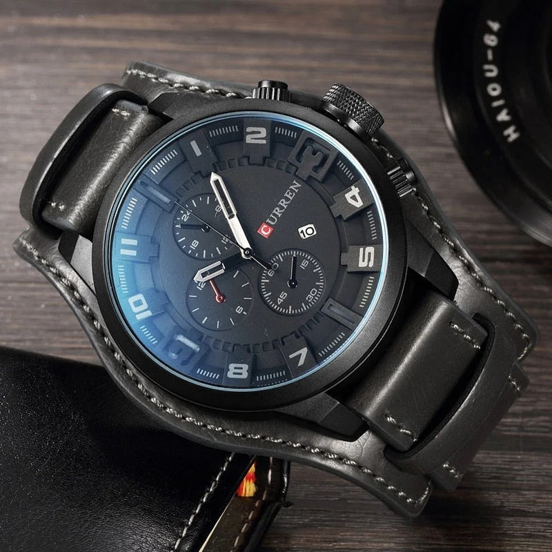 Lachlan – Round Watch with Adjustable Strap and Date Function