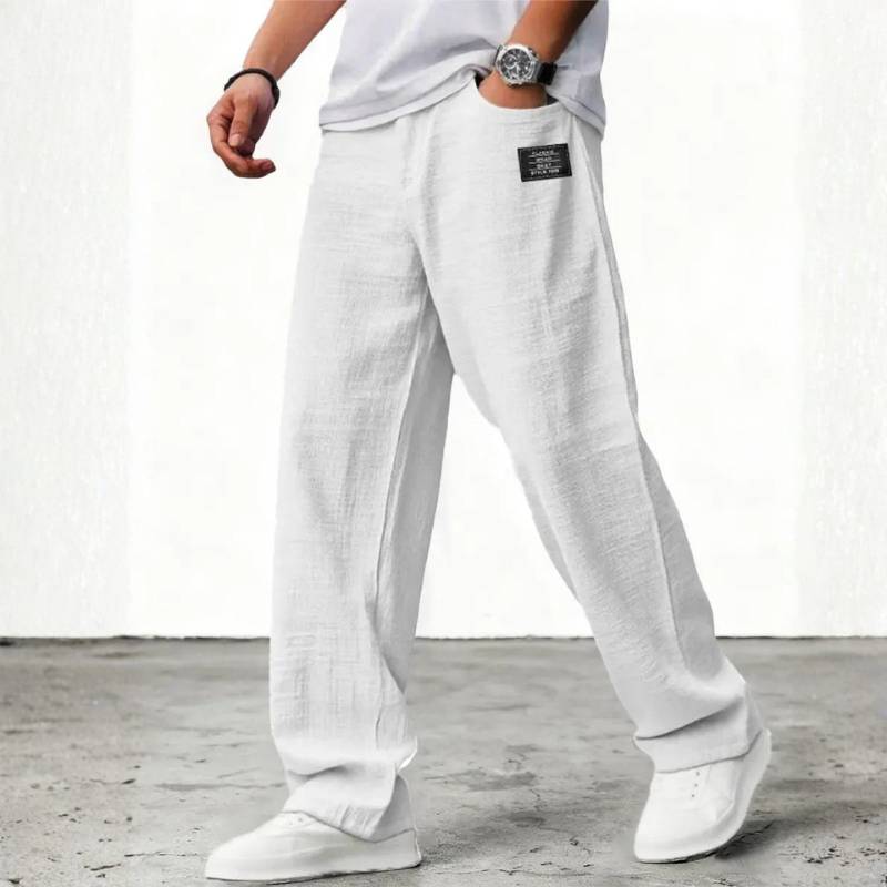 Men's Casual Wide Leg Trousers with Pockets