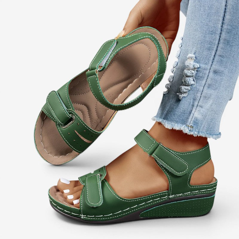 Ladies Wedge Sandals with Velcro Strap